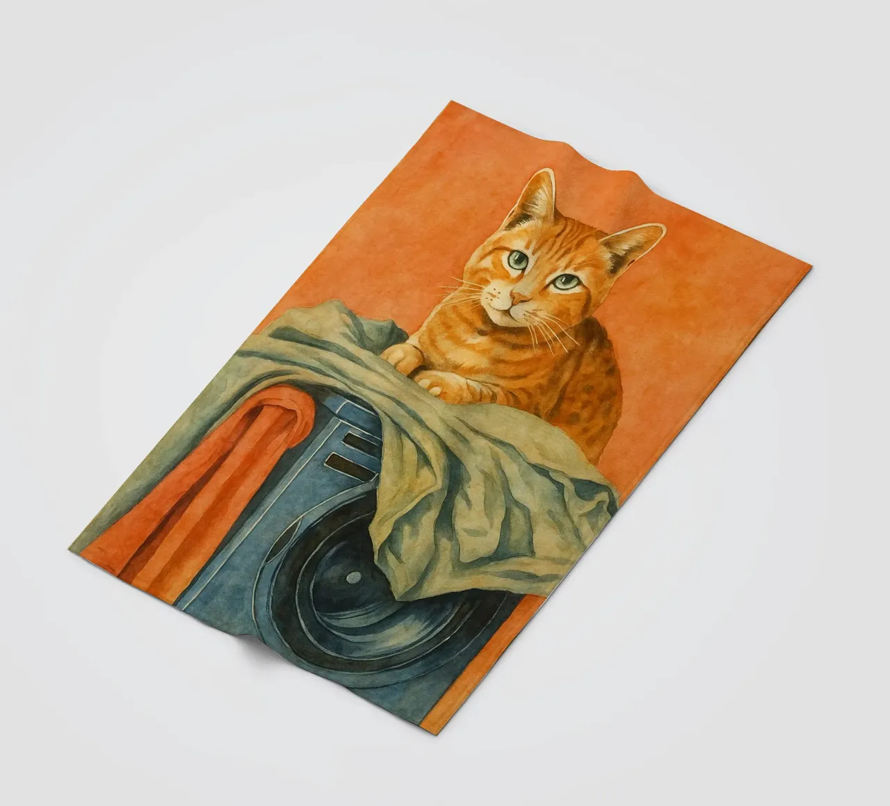 funny cat laundry retro art drawing fleece blanket by genzaa