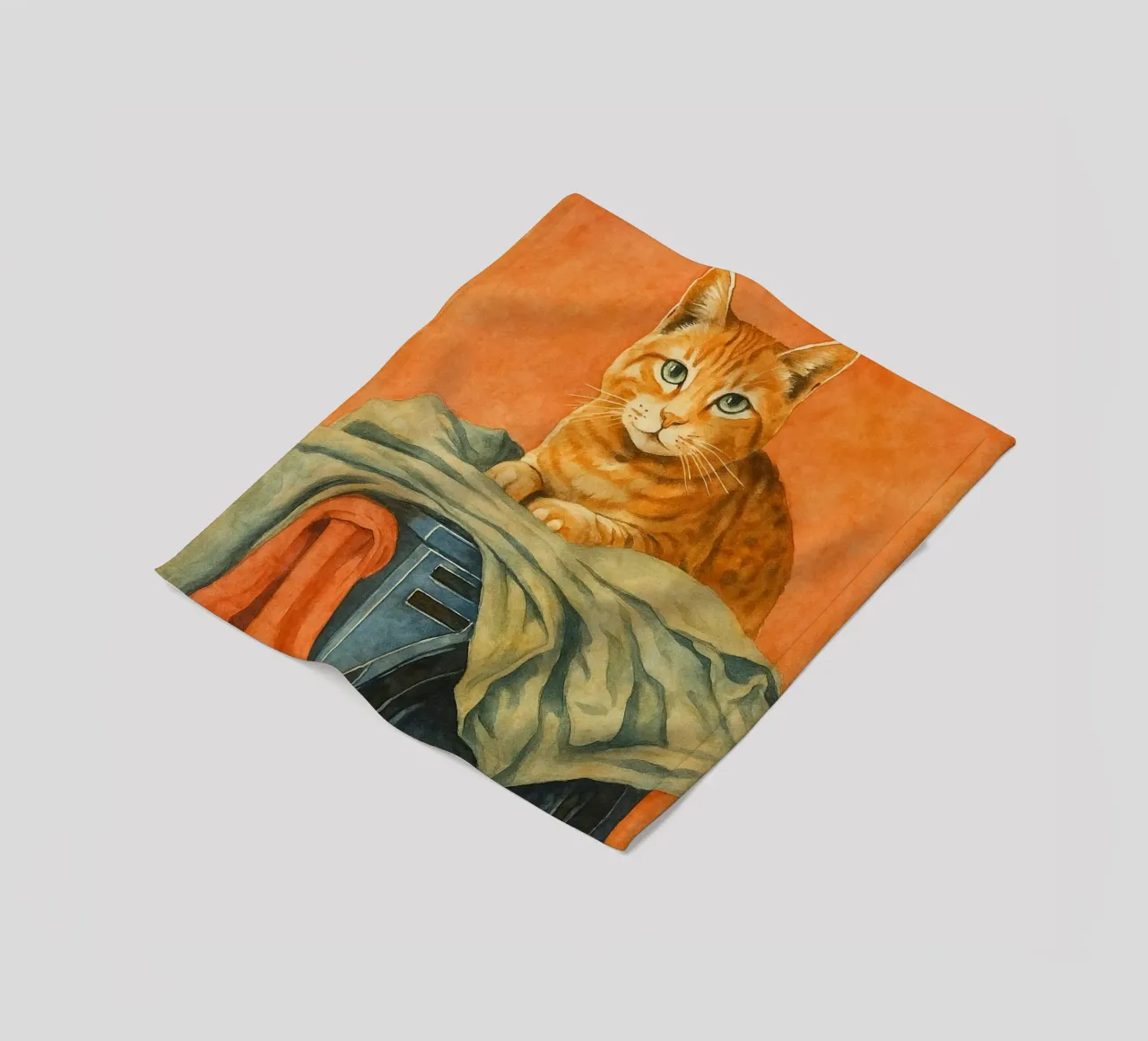 funny cat laundry retro art drawing fleece blanket by genzaa