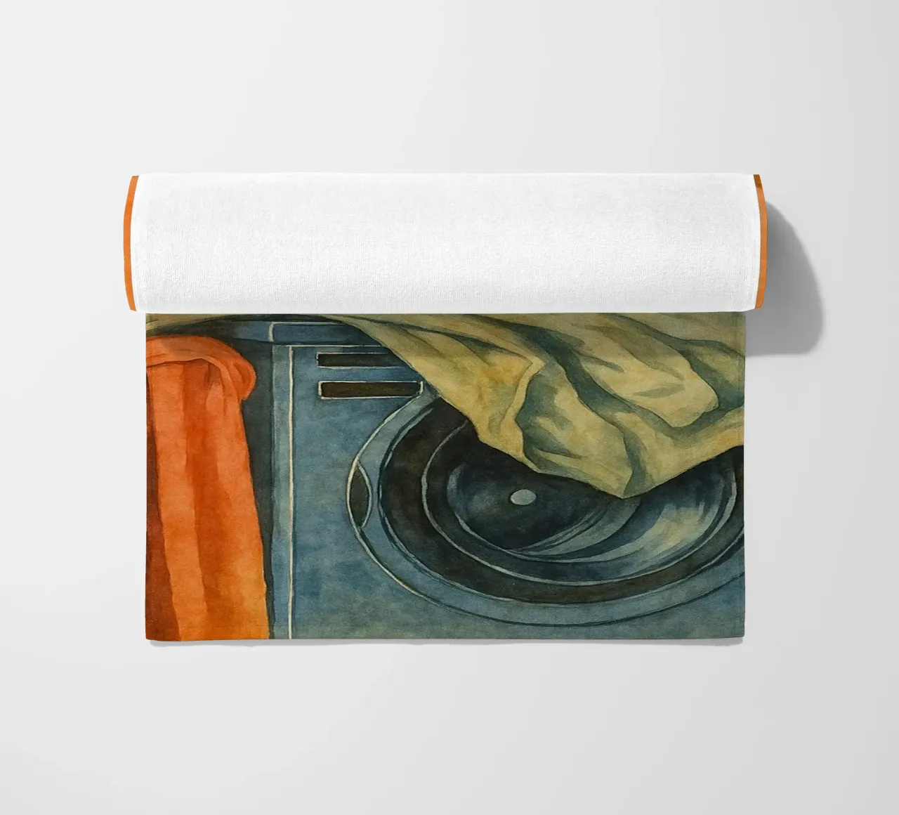 funny cat laundry retro art drawing beach towel by genzaa