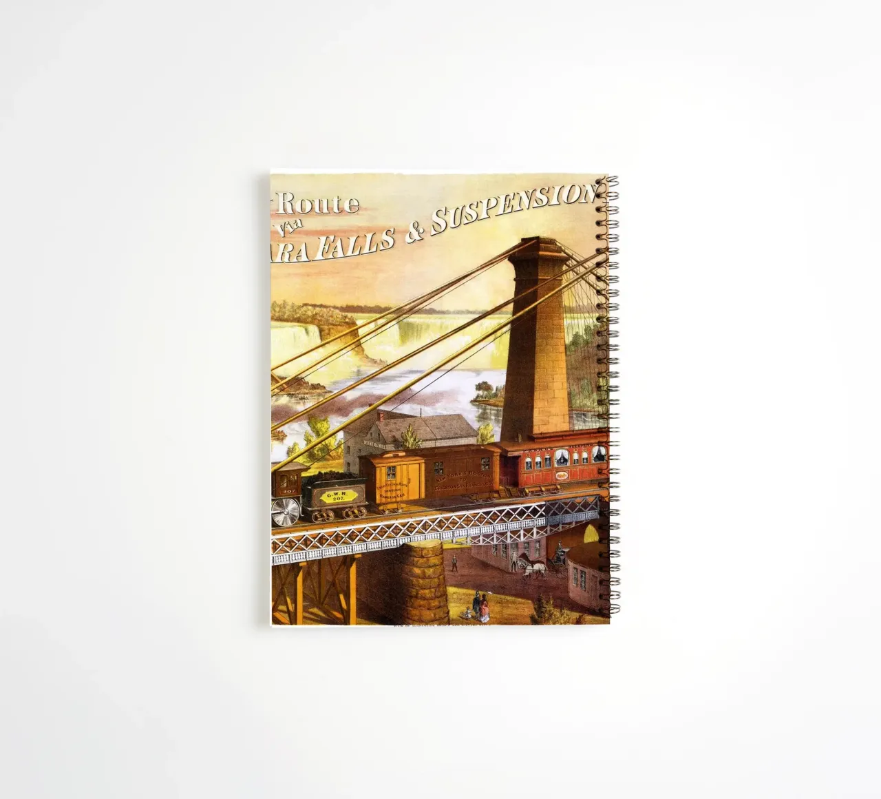 niagara falls train travel spiral notebook by Danielshop
