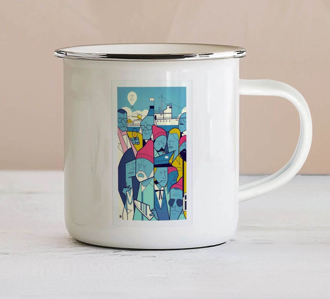 ZISSOU tazza in smalto da Ale Giorgini