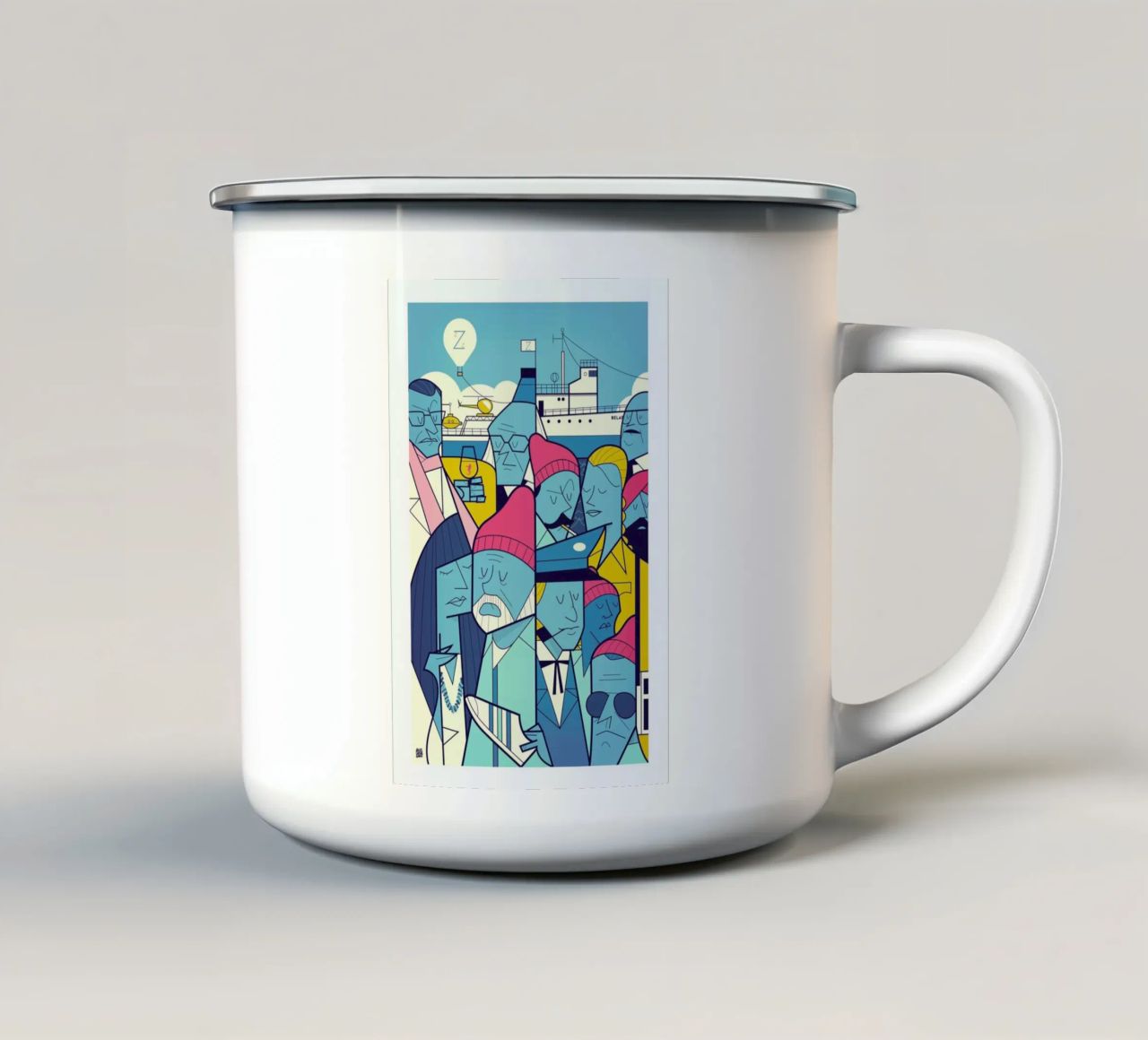 ZISSOU tazza in smalto da Ale Giorgini