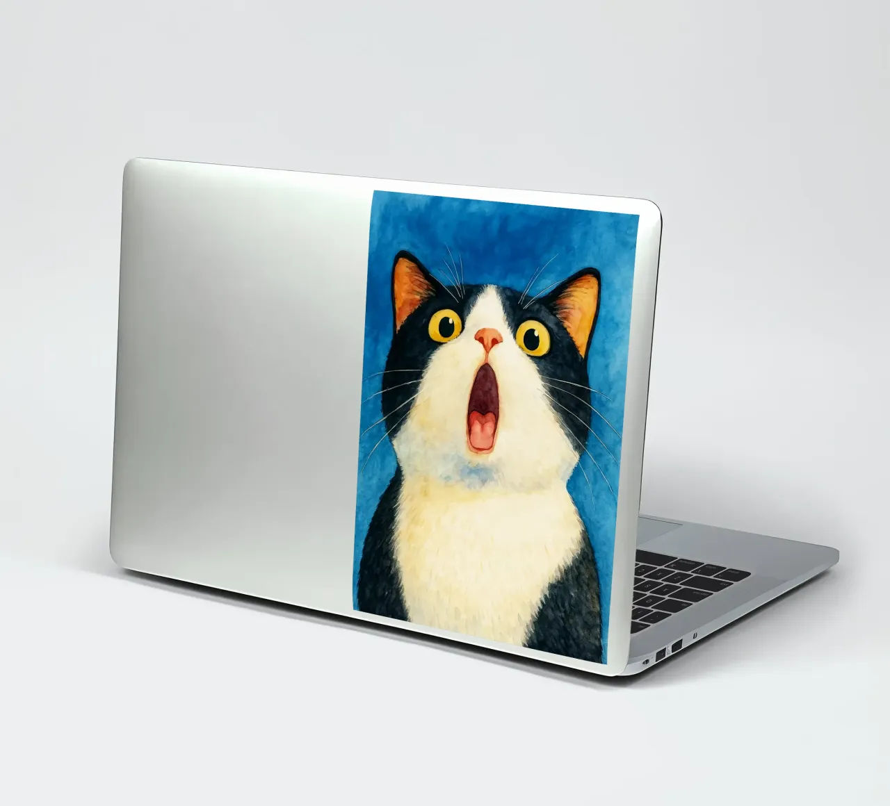 lustige Katze überrascht Gesicht retro Kunst Zeichnung Sticker von genzaa