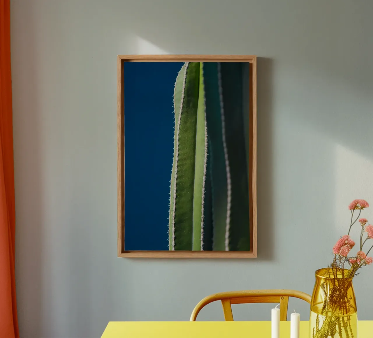 cactus nature canvas with Floater frame by Earthly Visions