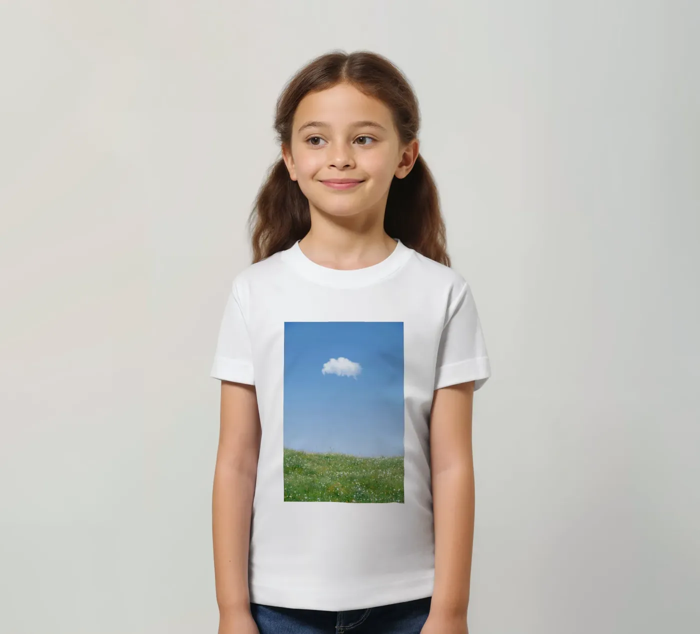 cloud single cloud kids t-shirt by Earthly Visions