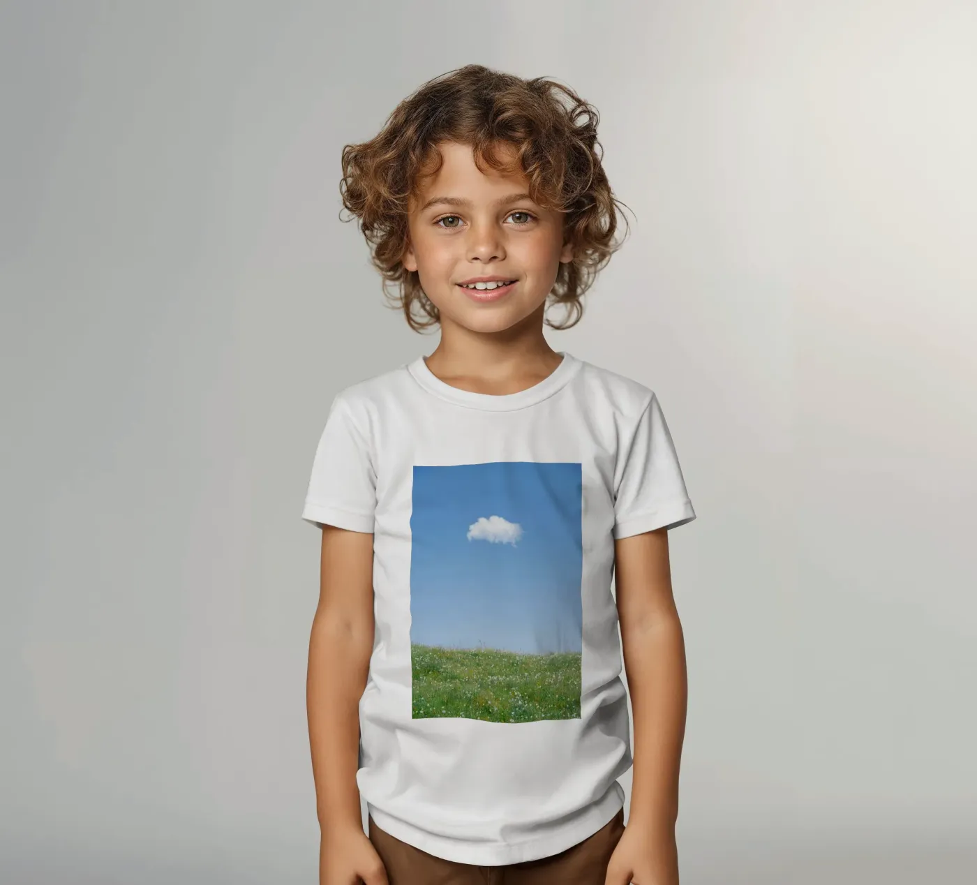 cloud single cloud kids t-shirt by Earthly Visions
