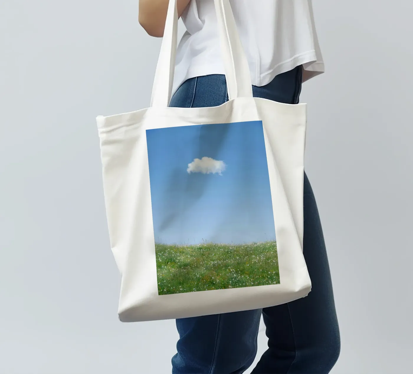 Wolke einzelne Wolke Jutebeutel von Earthly Visions