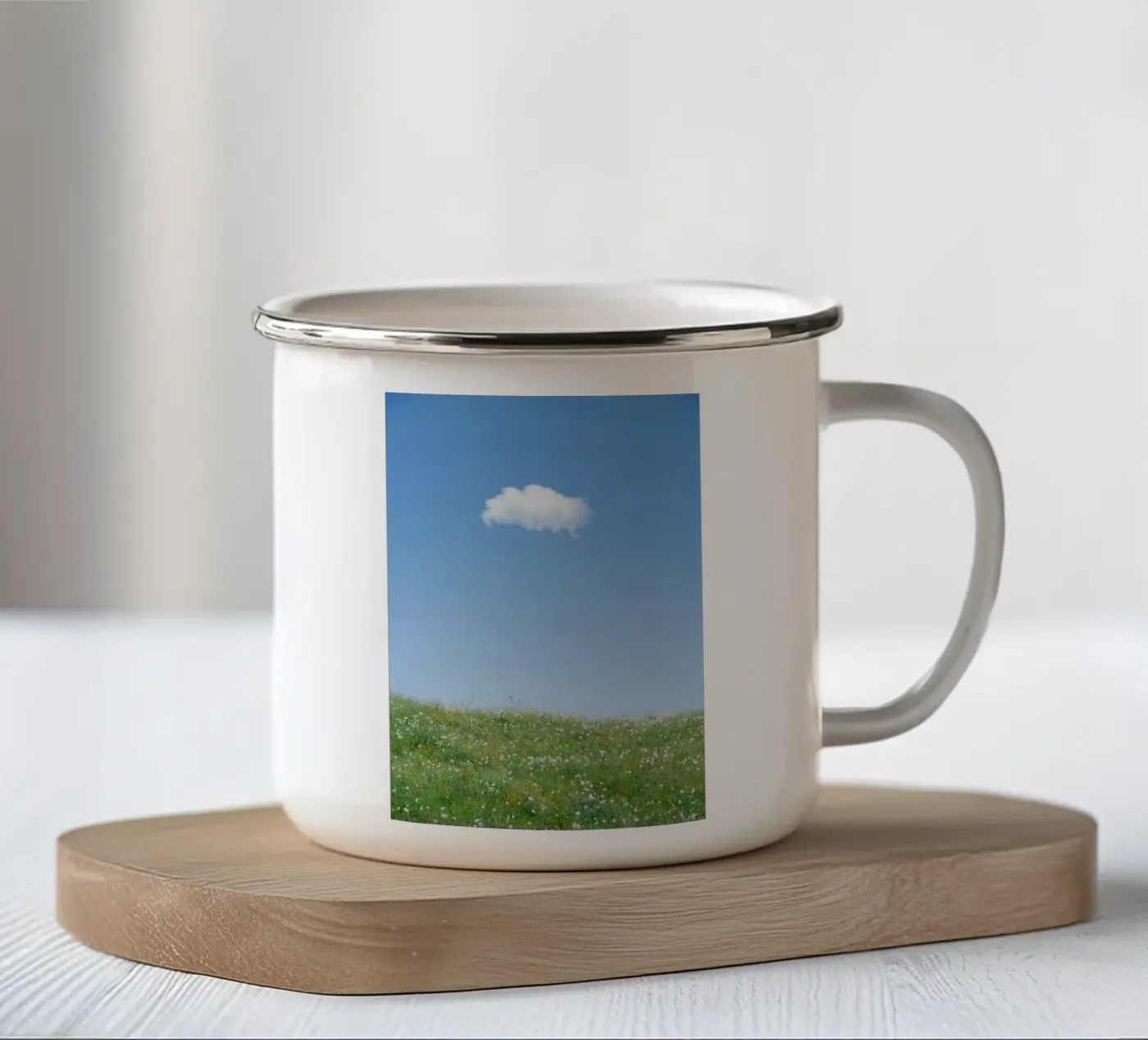 cloud single cloud enamel mug by Earthly Visions