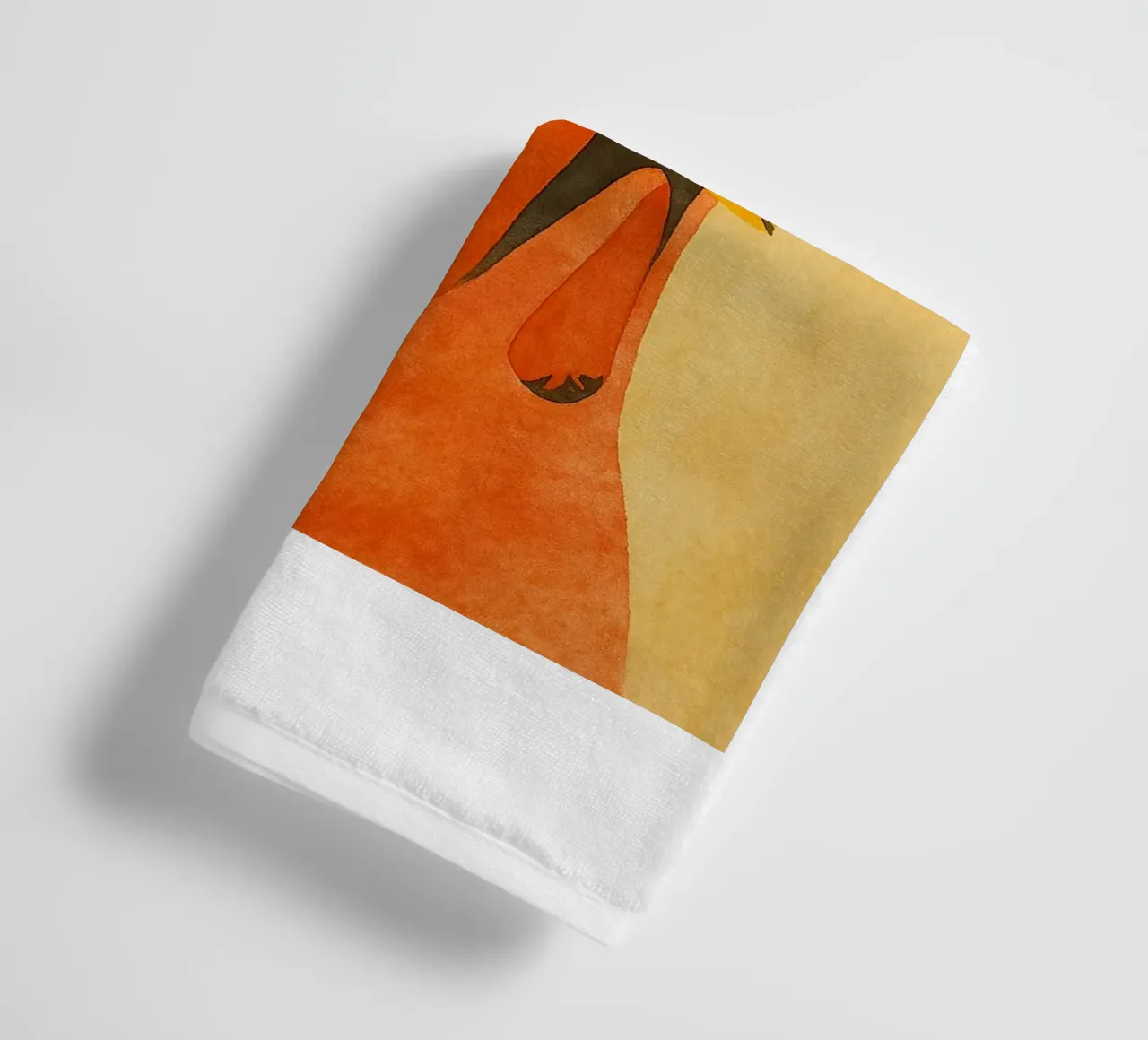 grappige kip eet je eigen poten retro art tekening badhanddoek van genzaa