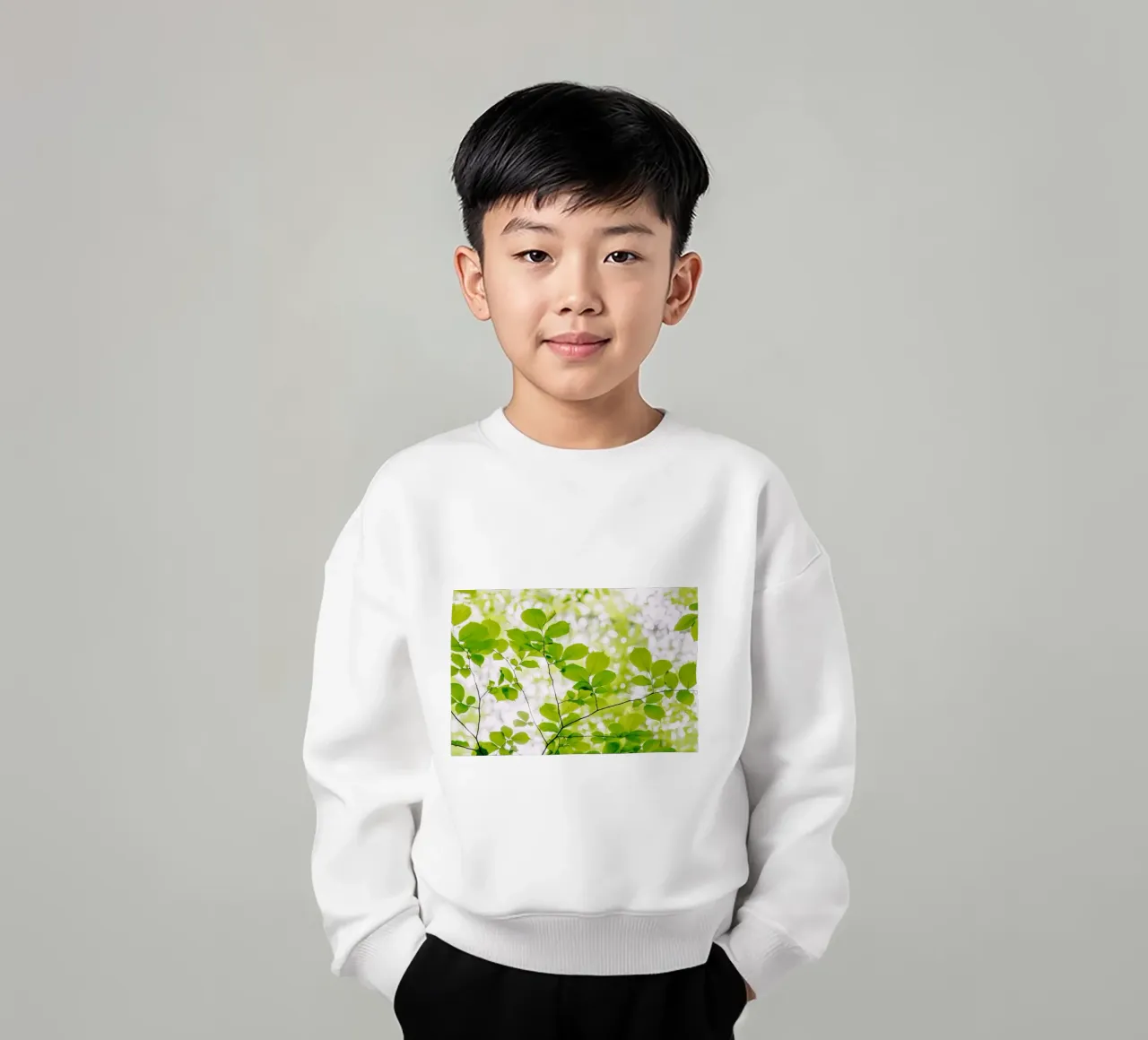 foglie verdi felpa bambino da Earthly Visions
