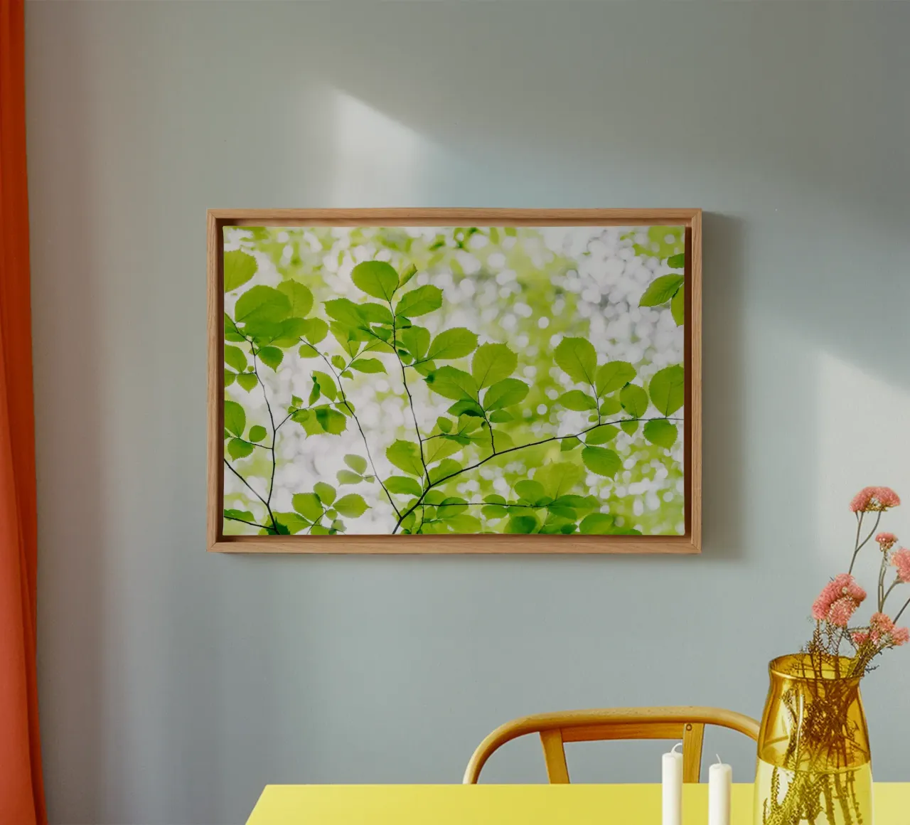 bladeren groen canvas met Baklijst van Earthly Visions