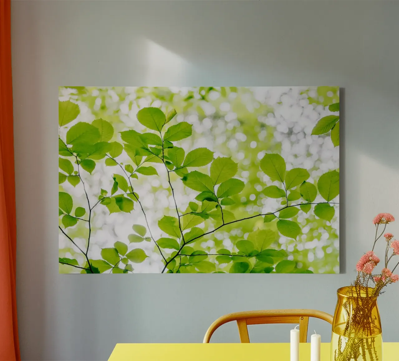 bladeren groen canvas met Baklijst van Earthly Visions