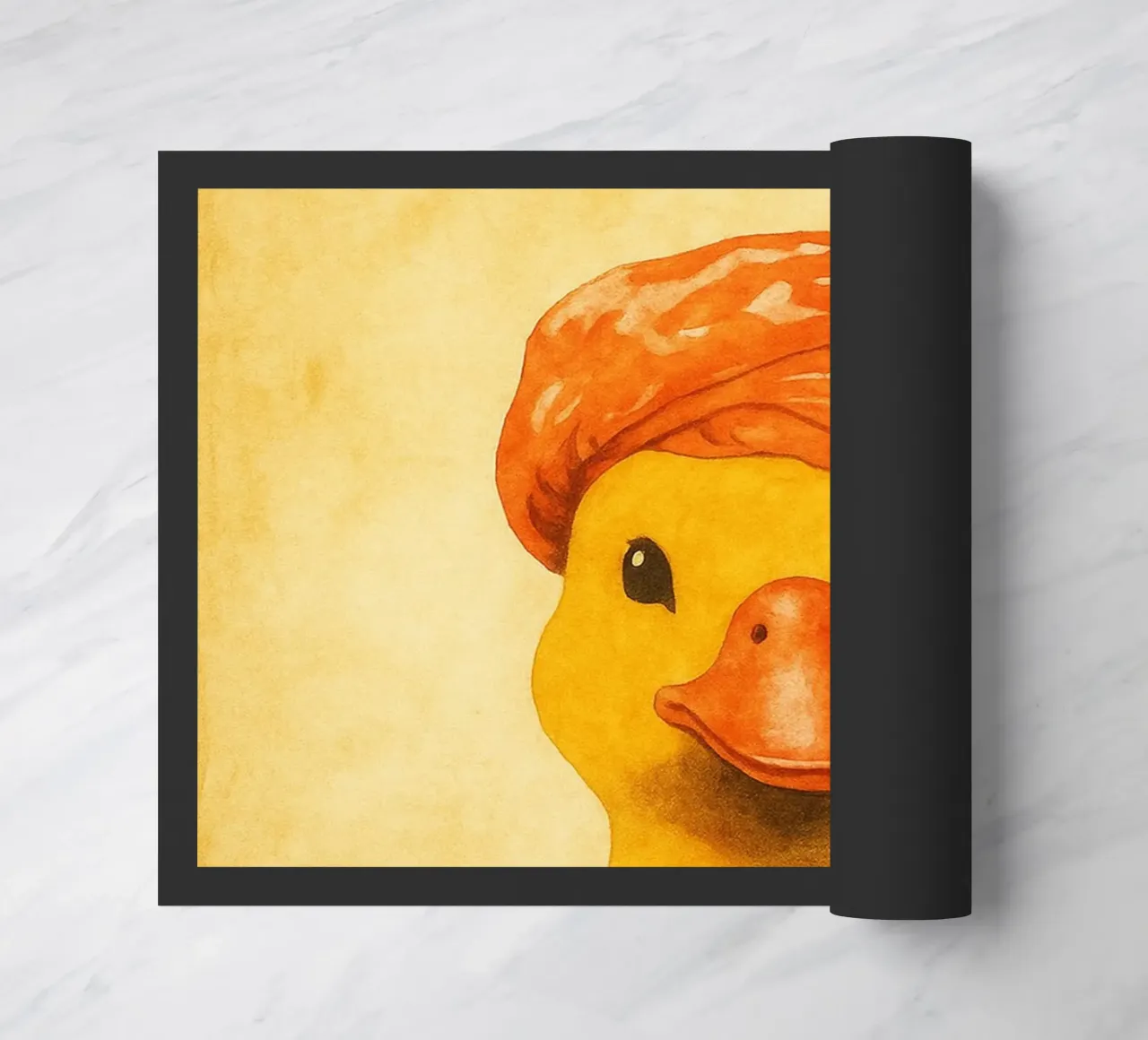 divertente anatra che fa il bagno disegno d'arte retrò zerbino da genzaa