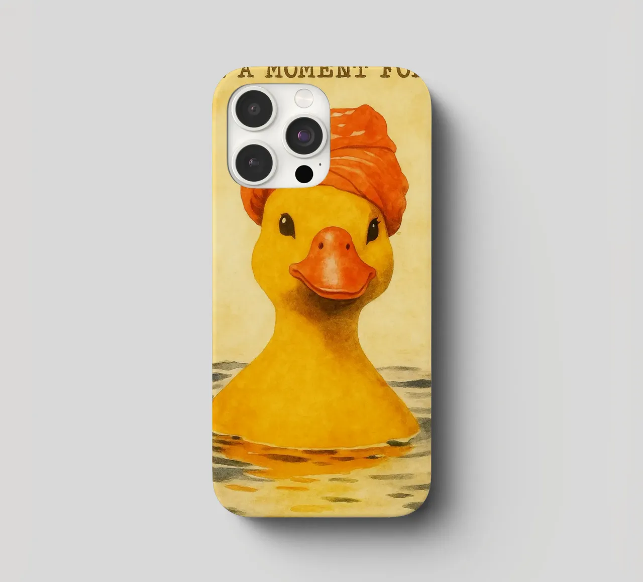 lustige Ente beim Baden Retro-Kunstzeichnung iPhone Hülle von genzaa