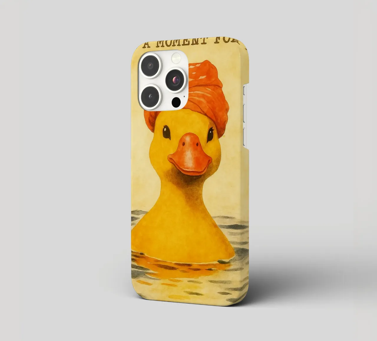 lustige Ente beim Baden Retro-Kunstzeichnung iPhone Hülle von genzaa
