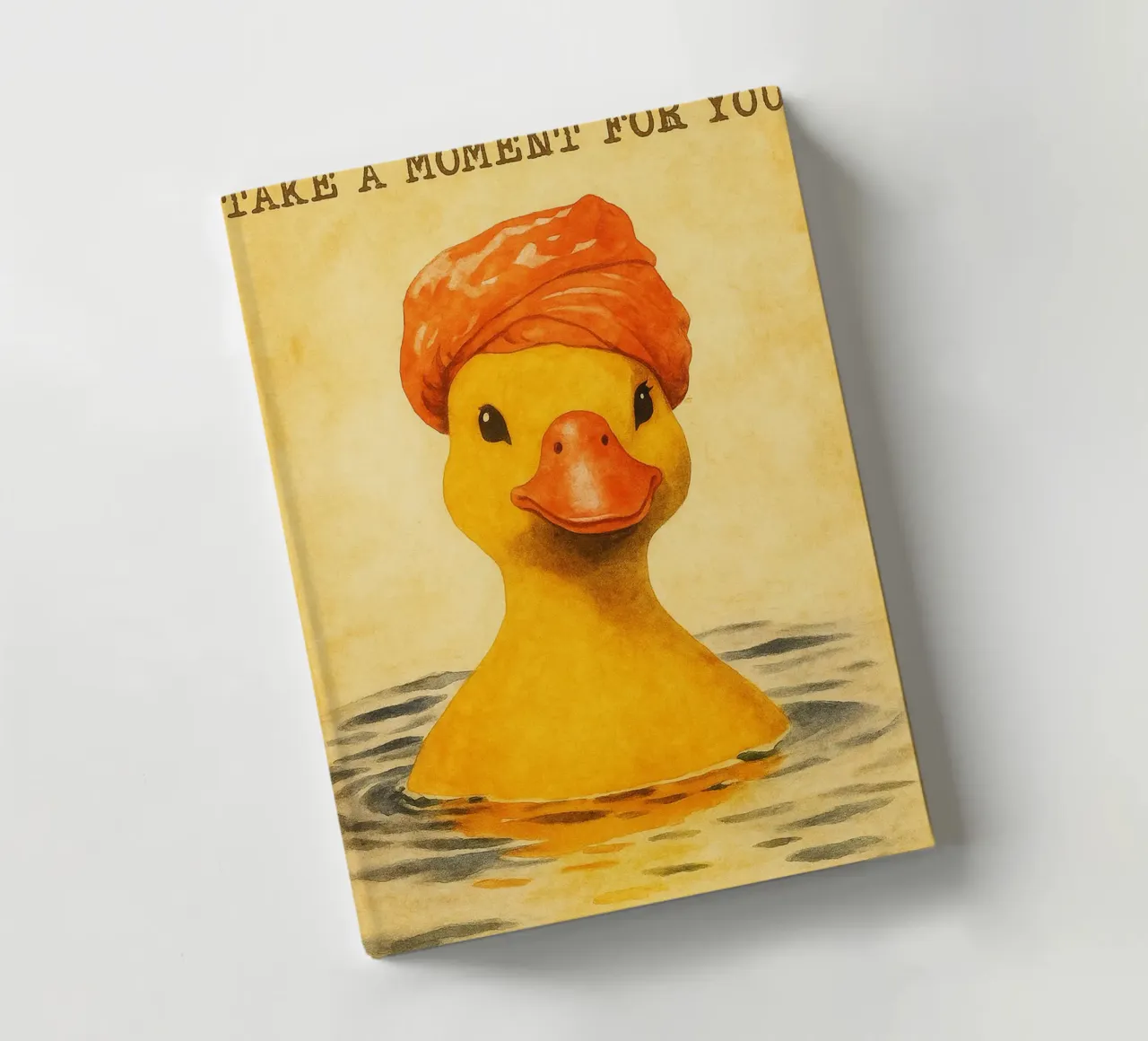lustige Ente beim Baden Retro-Kunstzeichnung Notizbuch von genzaa