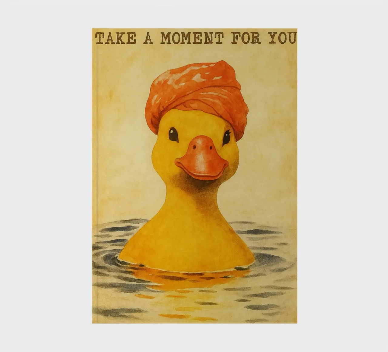 lustige Ente beim Baden Retro-Kunstzeichnung Notizbuch von genzaa