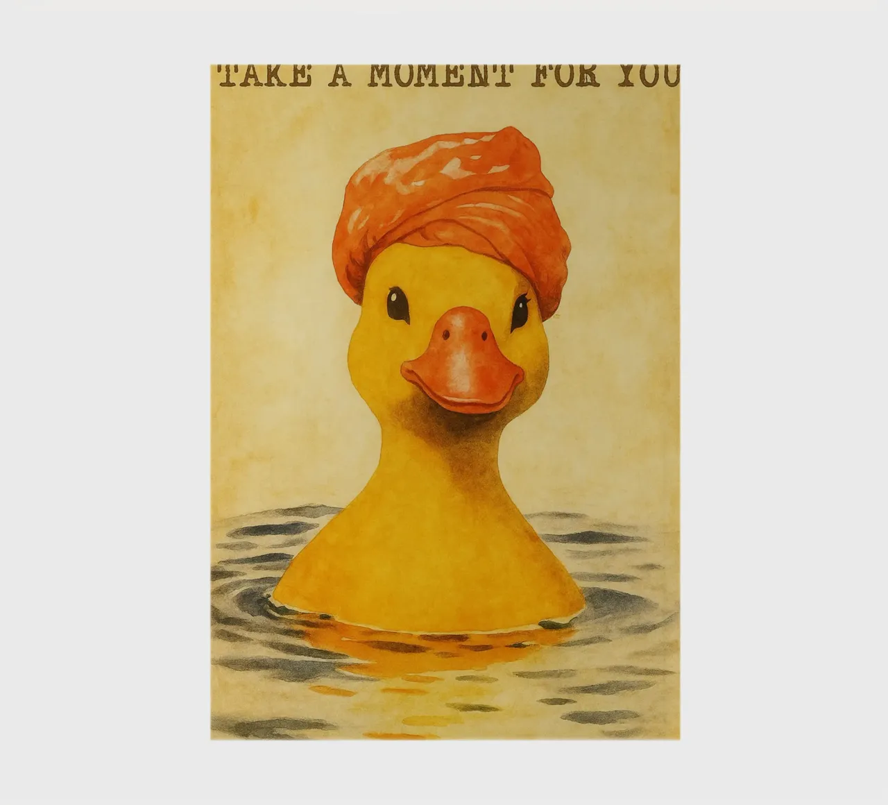 funny duck atke a bath retro art drawing notebook by genzaa