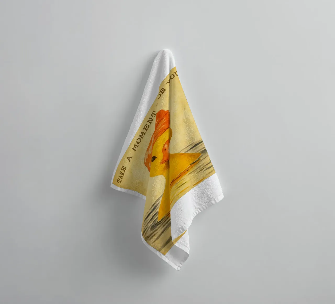 lustige Ente beim Baden Retro-Kunstzeichnung Handtuch von genzaa