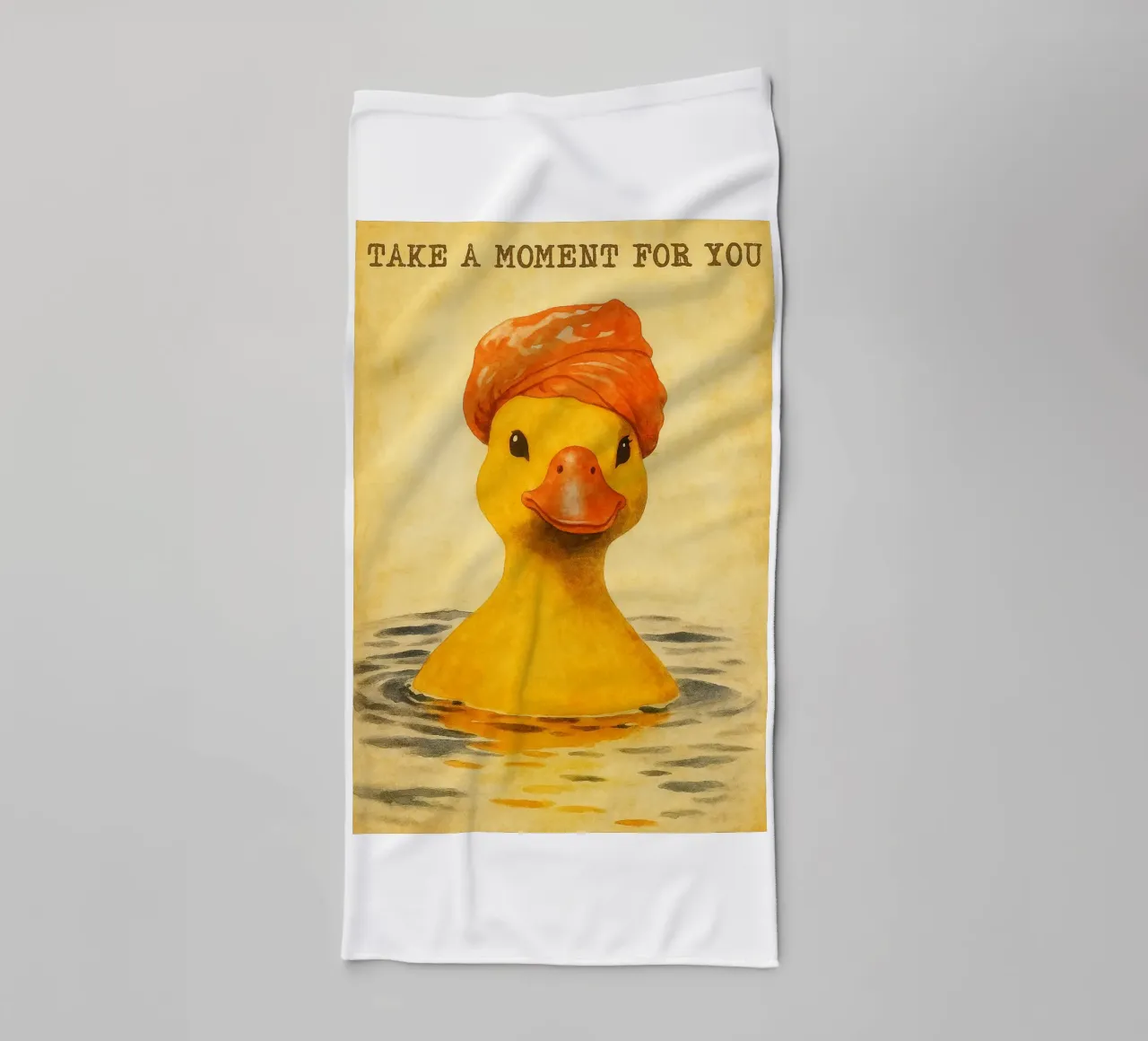 lustige Ente beim Baden Retro-Kunstzeichnung Handtuch von genzaa