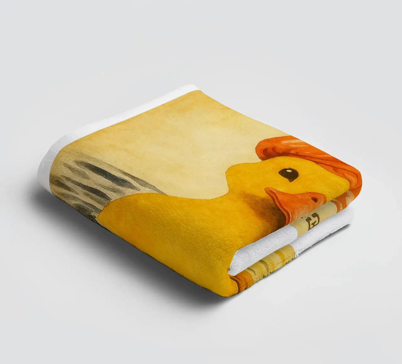 lustige Ente beim Baden Retro-Kunstzeichnung Handtuch von genzaa