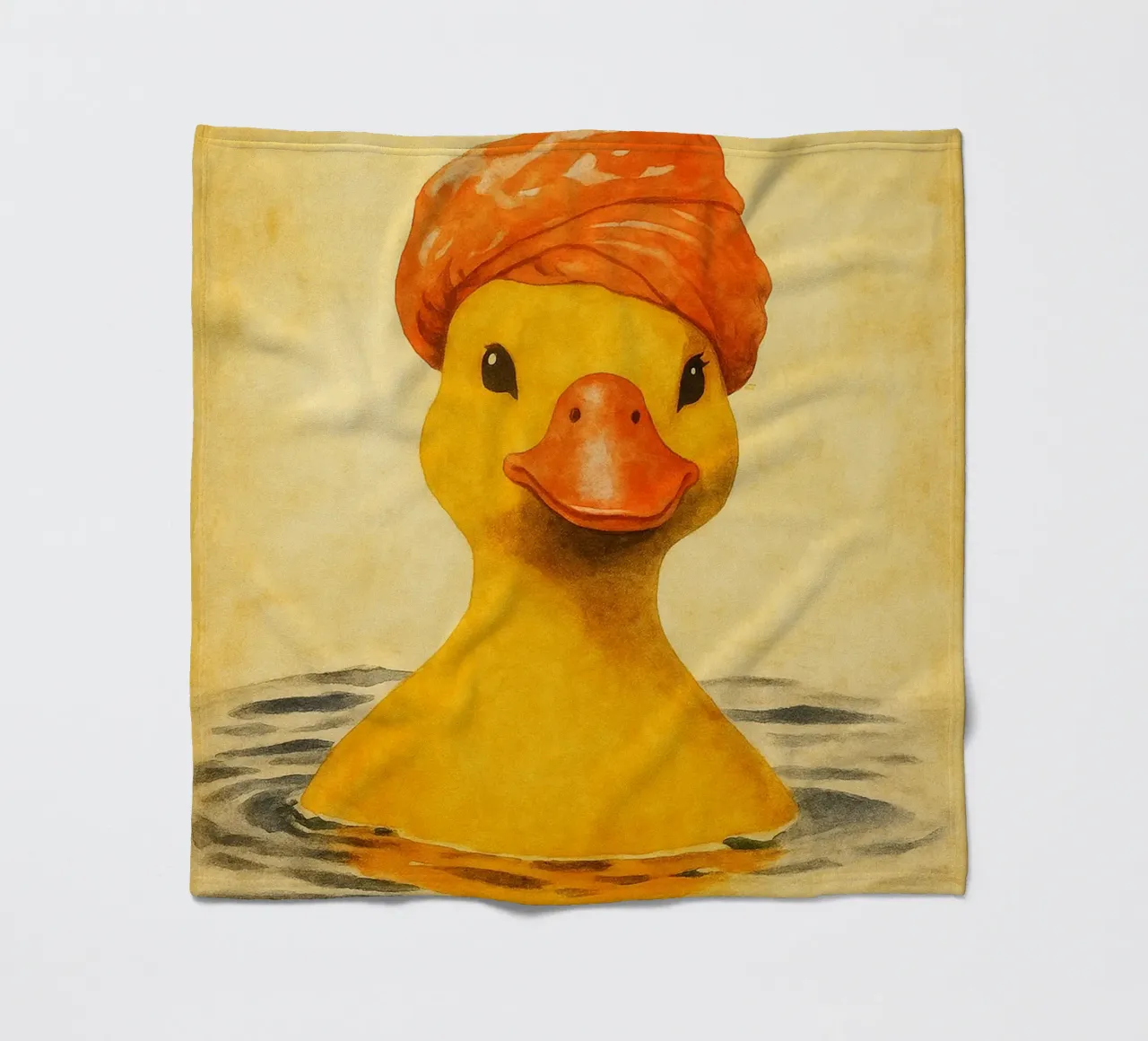 lustige Ente beim Baden Retro-Kunstzeichnung Fleecedecke von genzaa