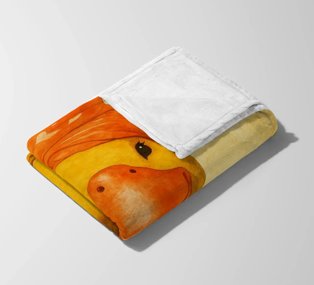 lustige Ente beim Baden Retro-Kunstzeichnung Fleecedecke von genzaa