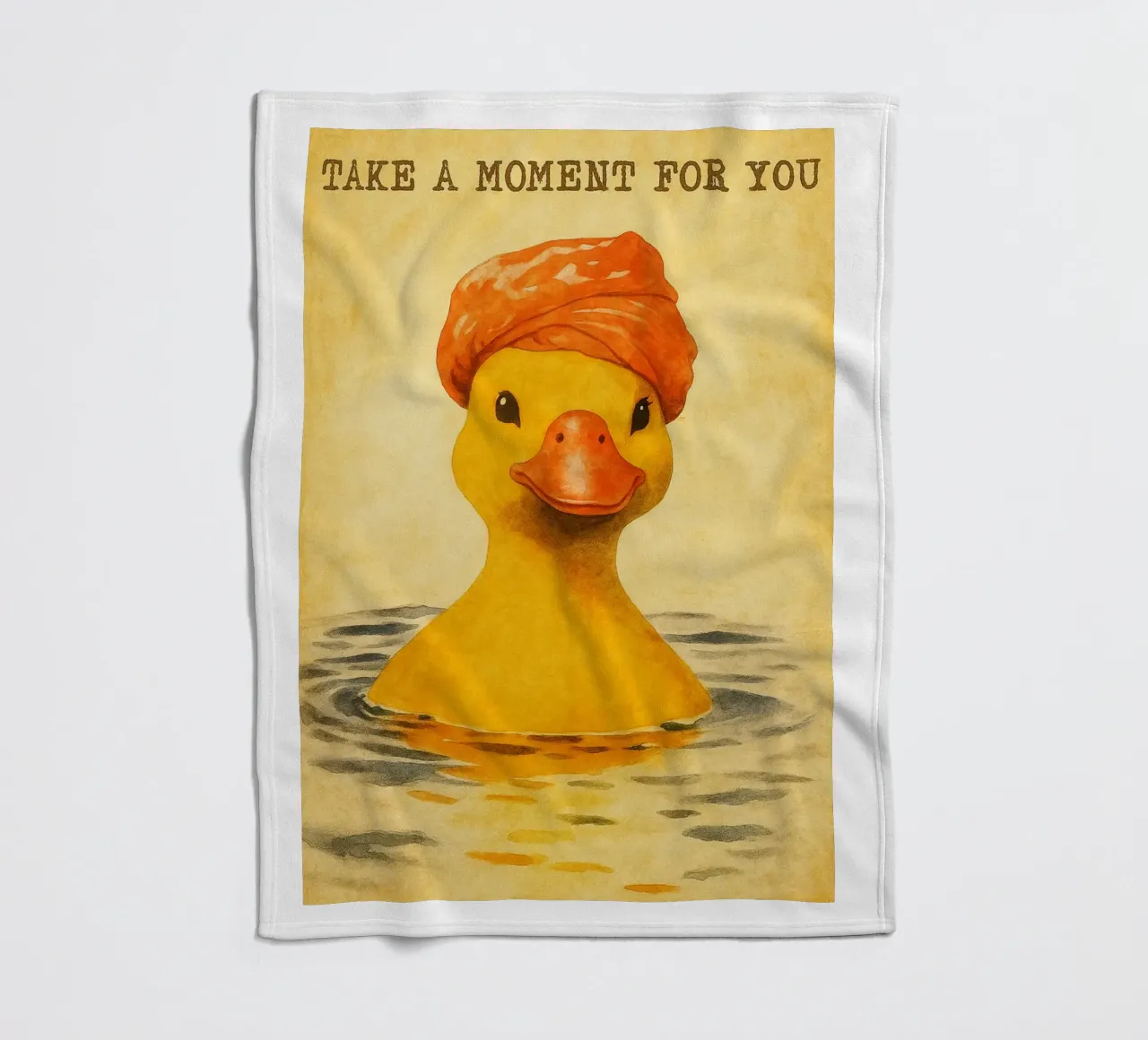 lustige Ente beim Baden Retro-Kunstzeichnung Fleecedecke von genzaa