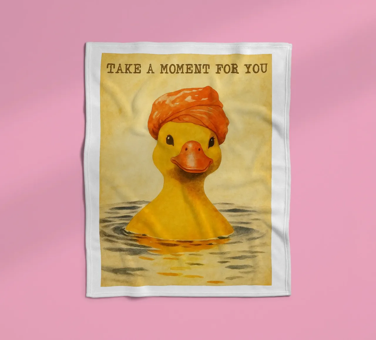 lustige Ente beim Baden Retro-Kunstzeichnung Fleecedecke von genzaa