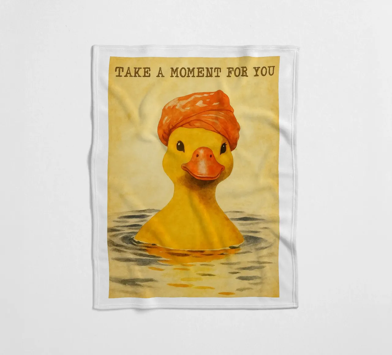 lustige Ente beim Baden Retro-Kunstzeichnung Fleecedecke von genzaa