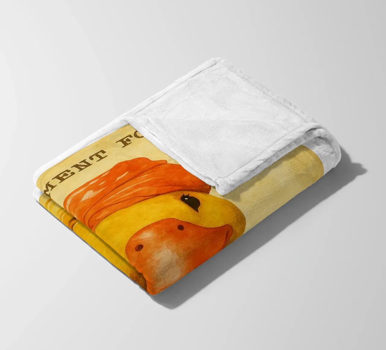 lustige Ente beim Baden Retro-Kunstzeichnung Fleecedecke von genzaa