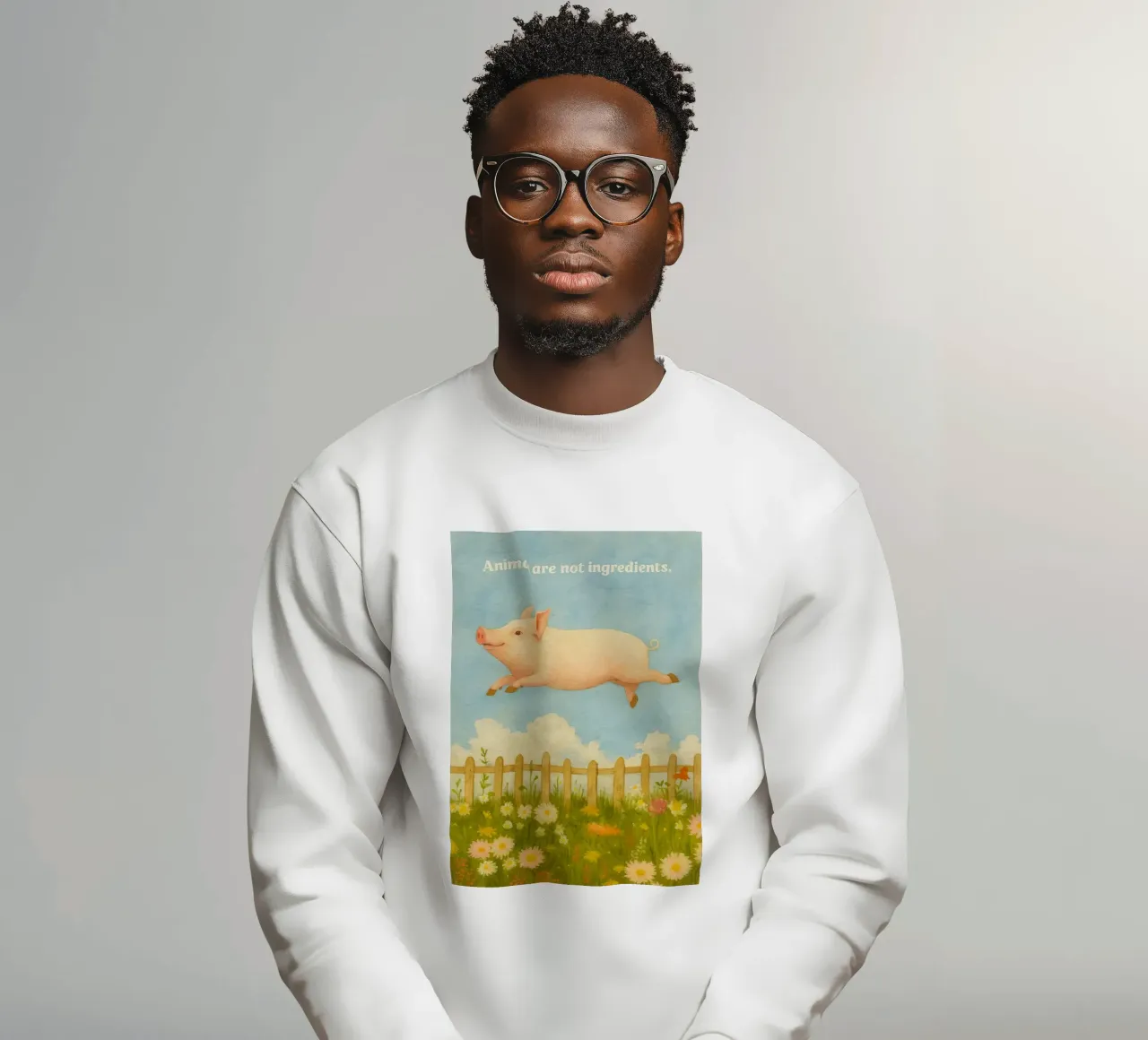 funny pig animal are not ingredients retro art drawing sudadera de genzaa