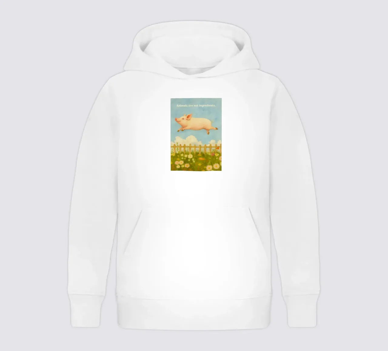 funny pig animal are not ingredients retro art drawing sudadera con capucha para niño de genzaa