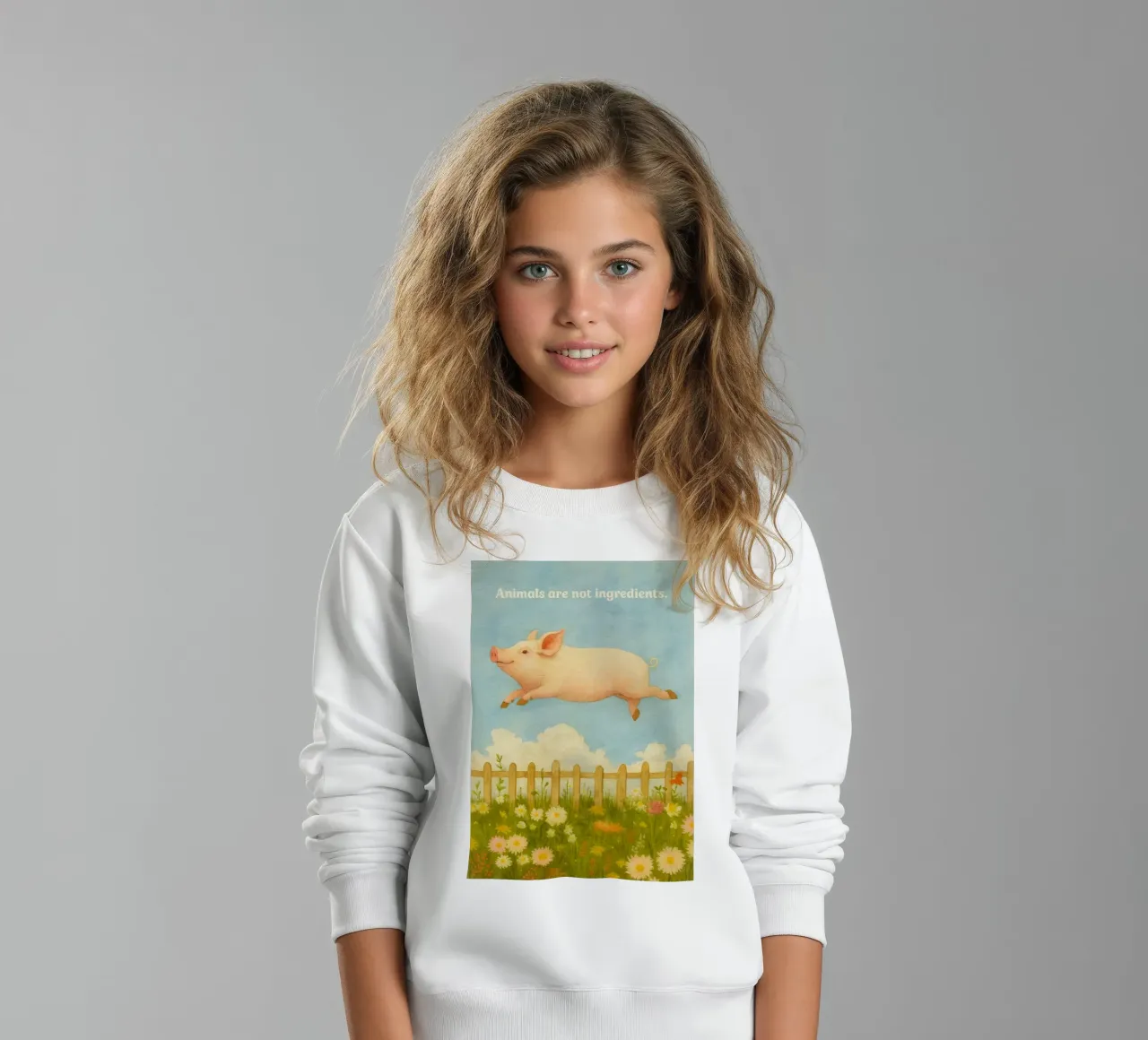 funny pig animal are not ingredients retro art drawing sudadera para niño de genzaa