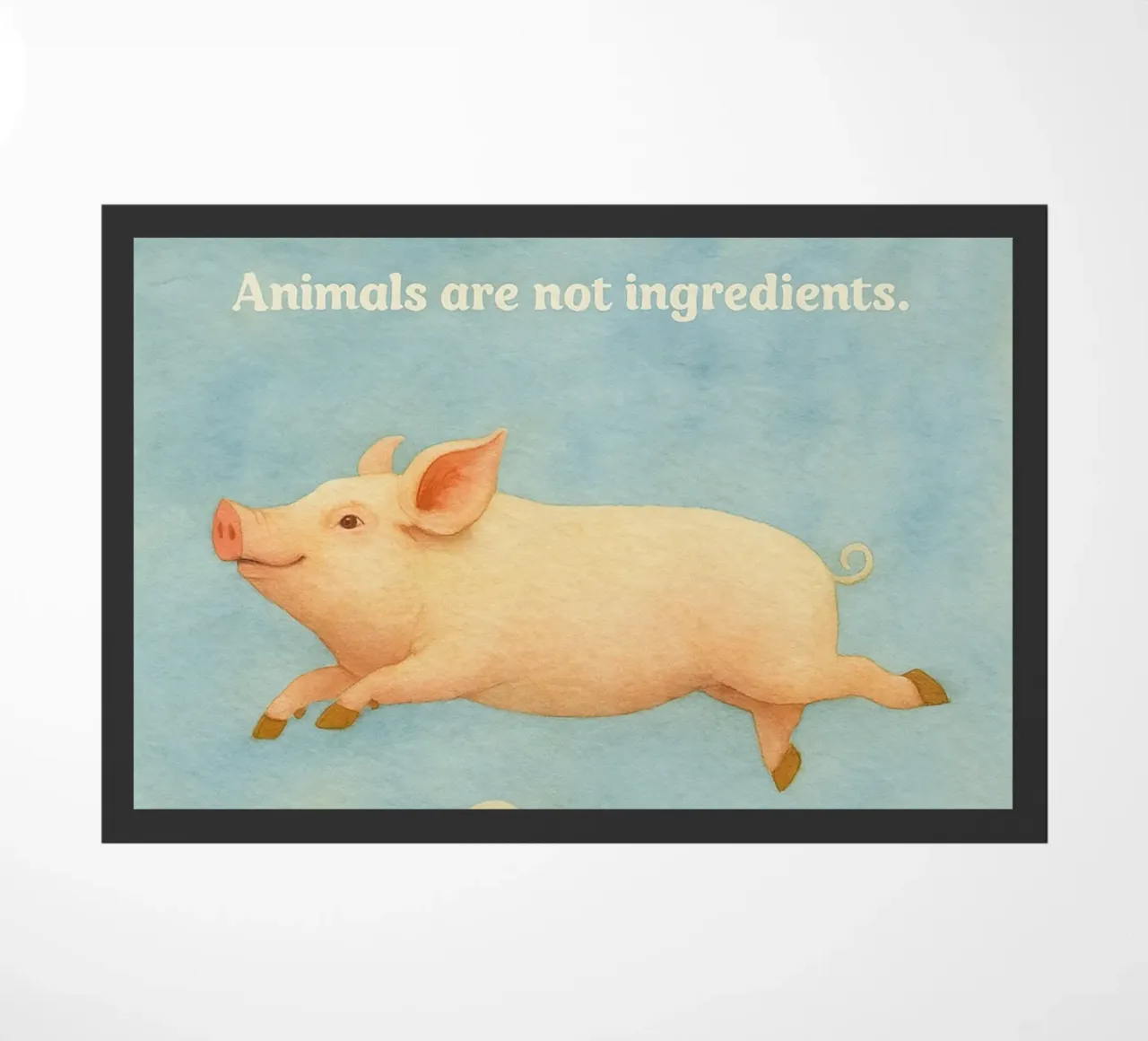 funny pig animal are not ingredients retro art drawing felpudo de genzaa
