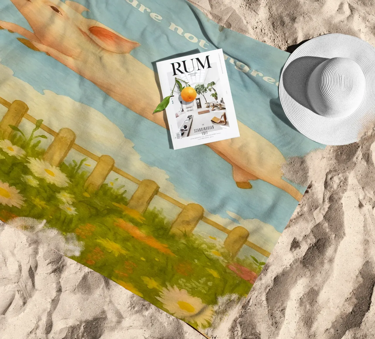 funny pig animal are not ingredients retro art drawing toalla de playa de genzaa