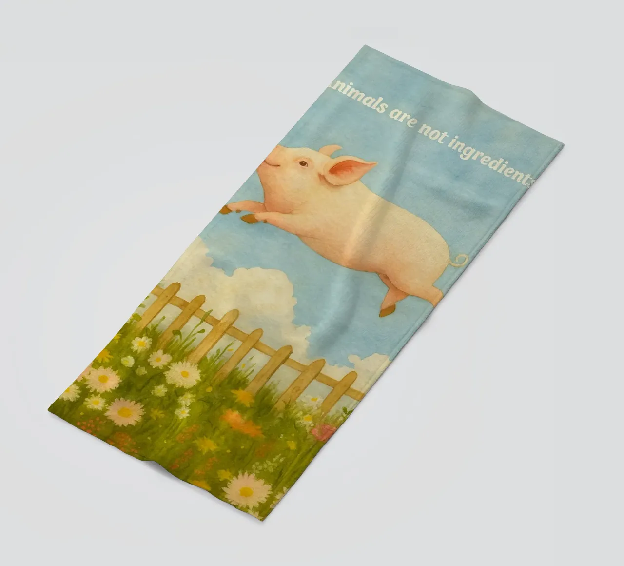 funny pig animal are not ingredients retro art drawing toalla de playa de genzaa