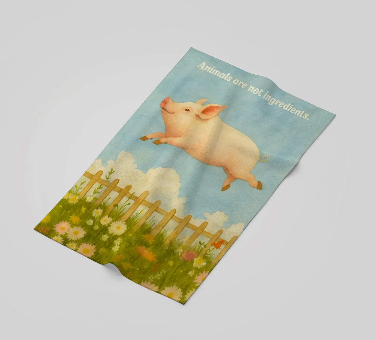 funny pig animal are not ingredients retro art drawing toalla de playa de genzaa