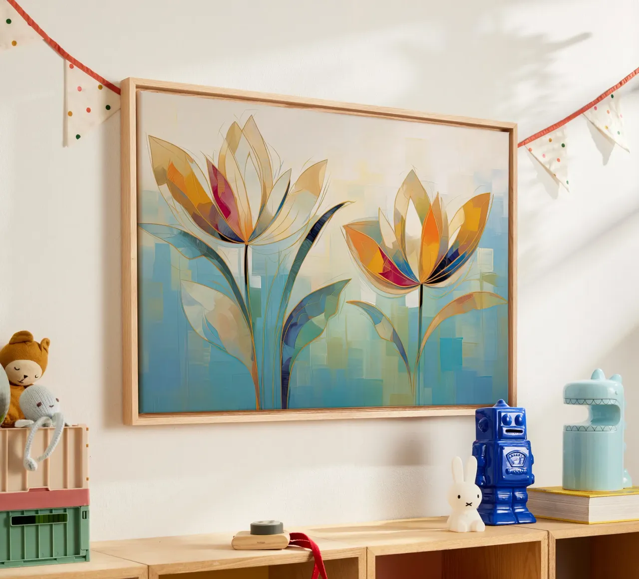 Muurkunst van Imagine canvas met Baklijst van Imagine