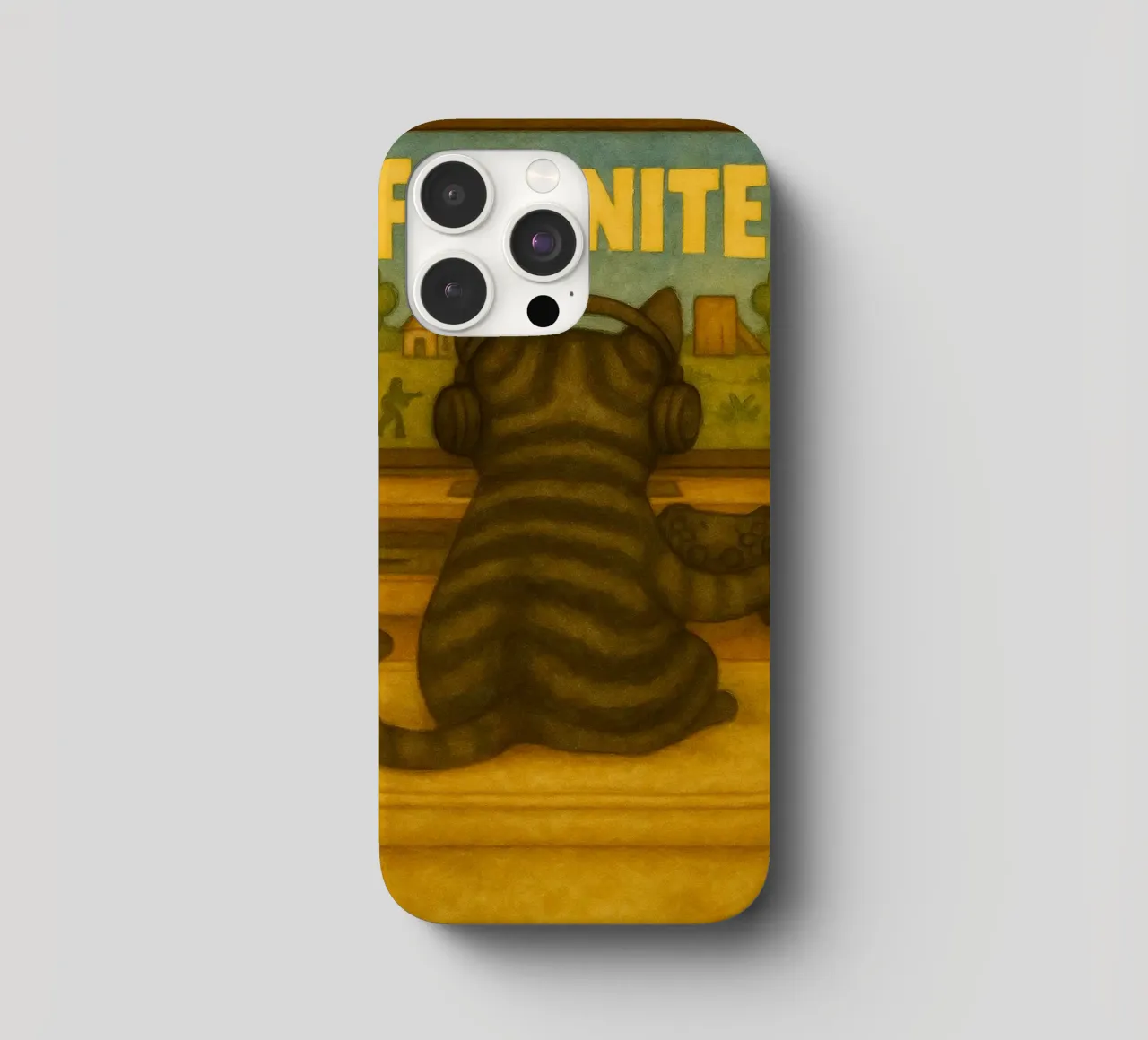 Katze spielen Spiel retro Kunst Zeichnung iPhone Hülle von genzaa