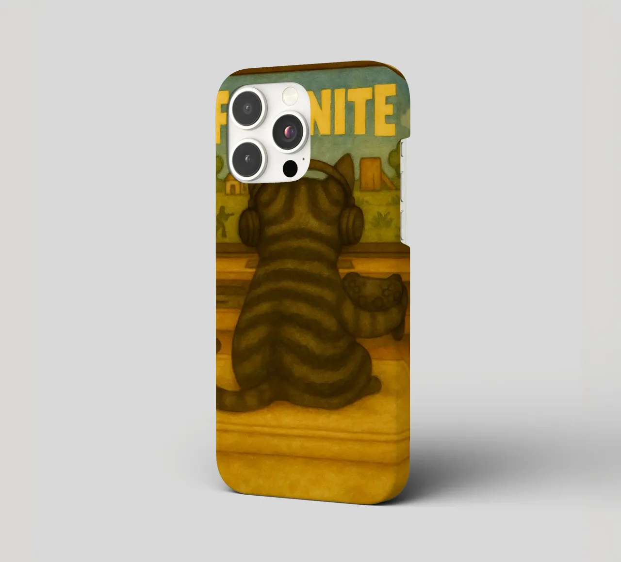 Katze spielen Spiel retro Kunst Zeichnung iPhone Hülle von genzaa