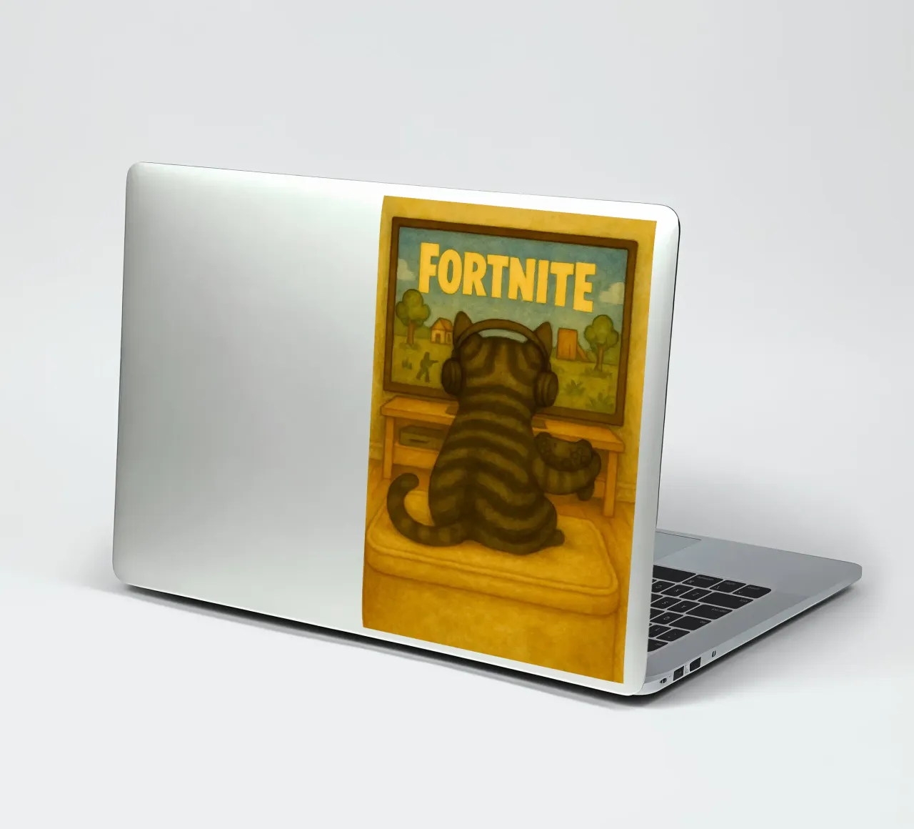 Katze spielen Spiel retro Kunst Zeichnung Sticker von genzaa