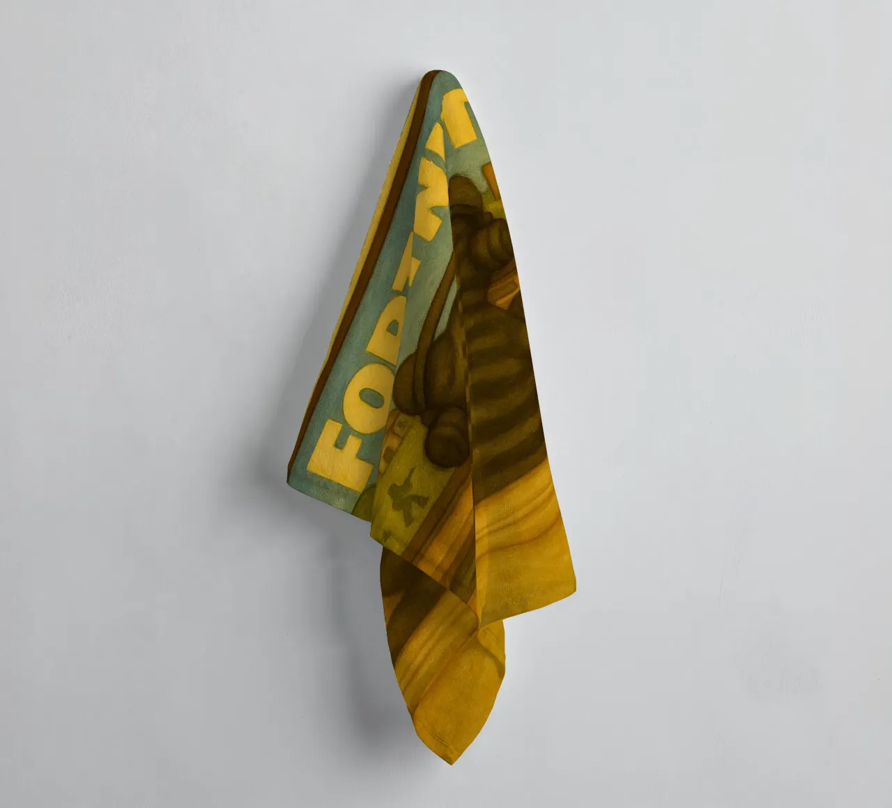 cat playing game retro art drawing towel by genzaa