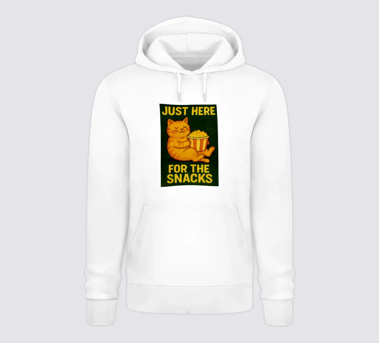cat just here for the snack retro art drawing hoodie by genzaa