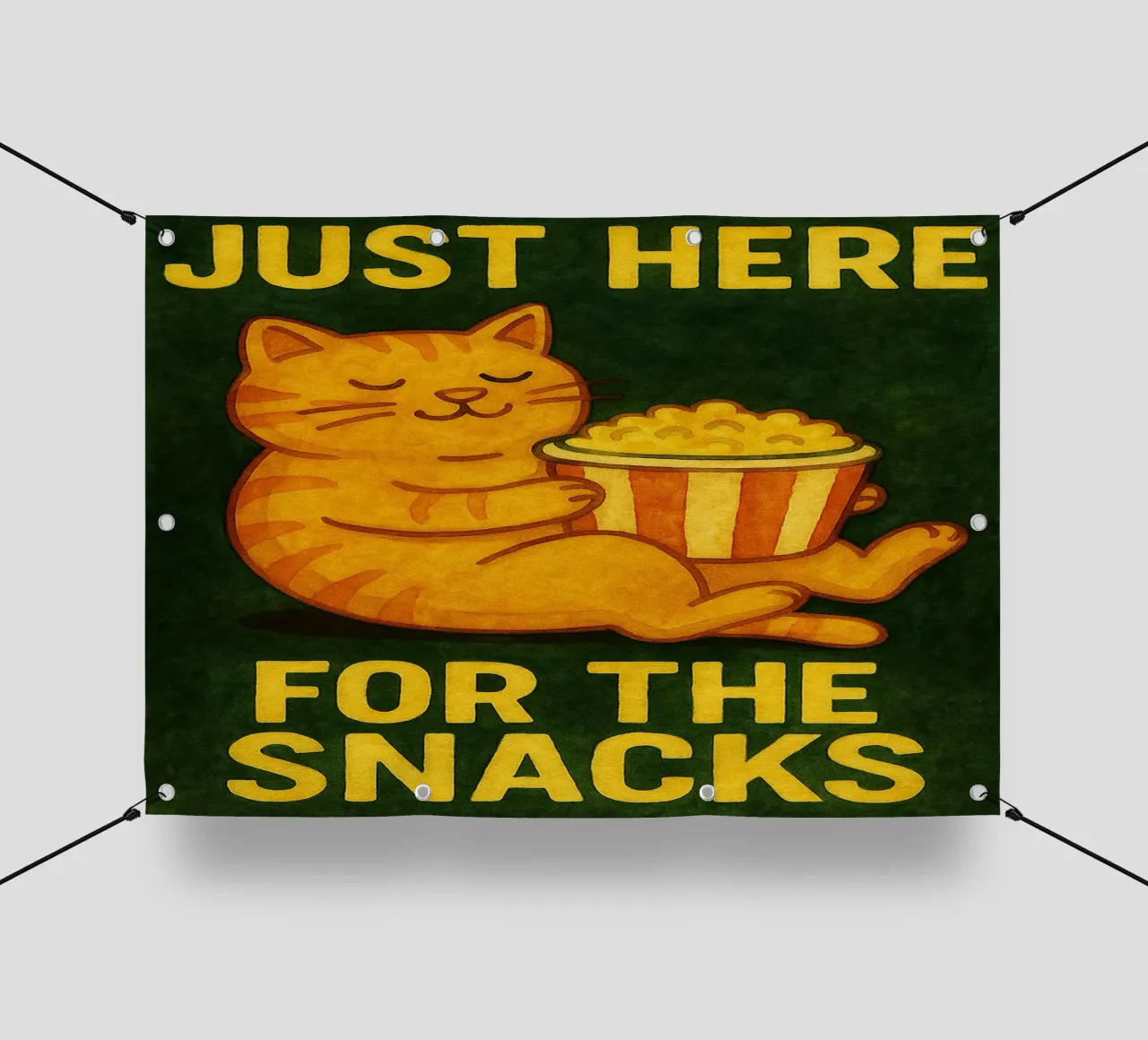 cat just here for the snack retro art drawing pvc cover by genzaa