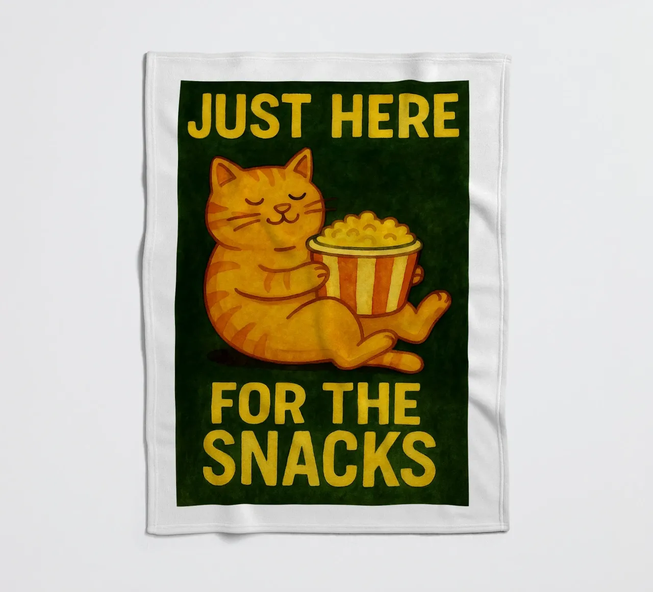cat just here for the snack retro art drawing fleece blanket by genzaa