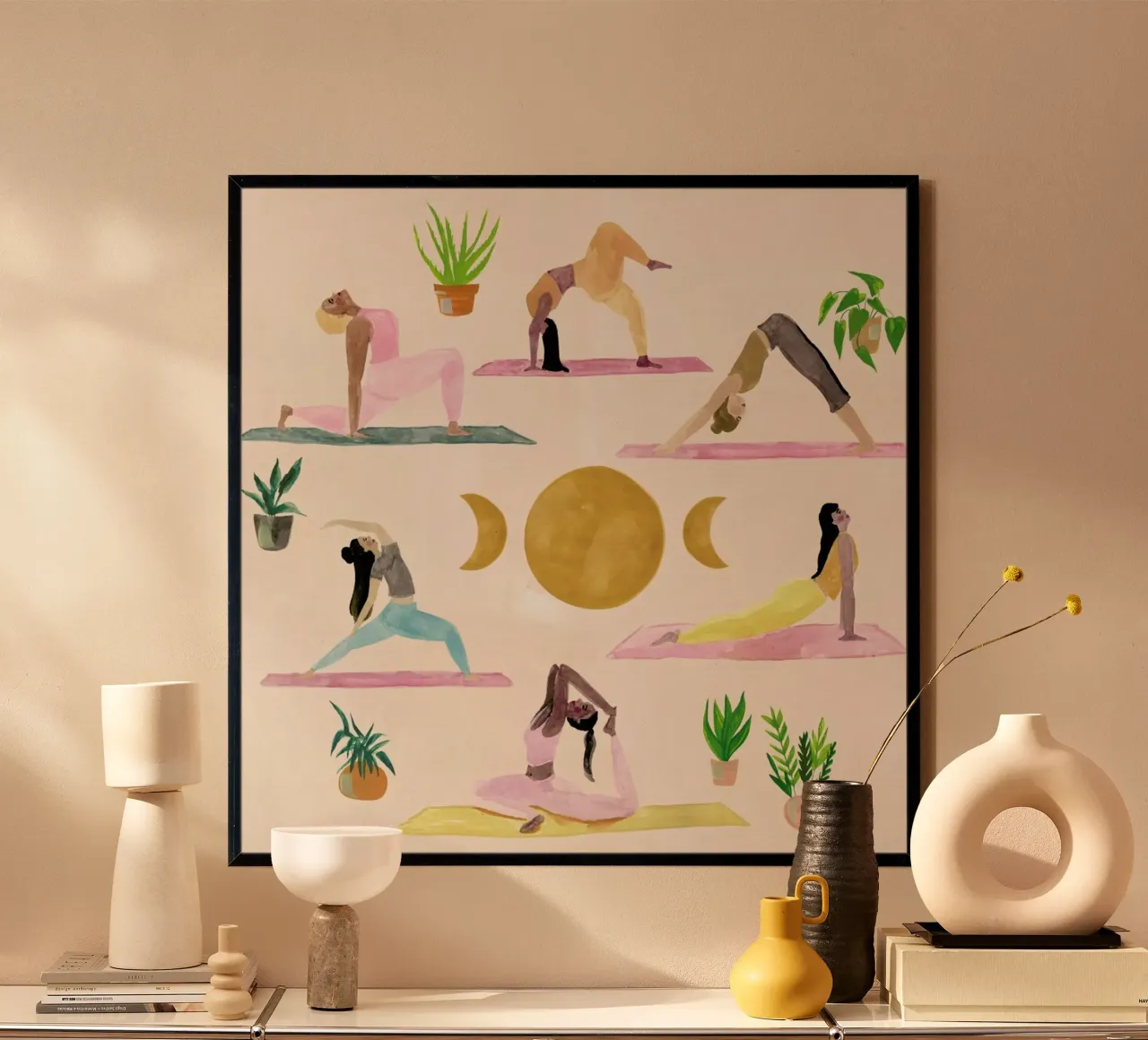 Yogis poster con telaio in plastica da Laura Page