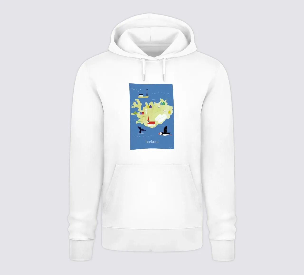 Map Of Iceland felpa con cappuccio da Henry Rivers