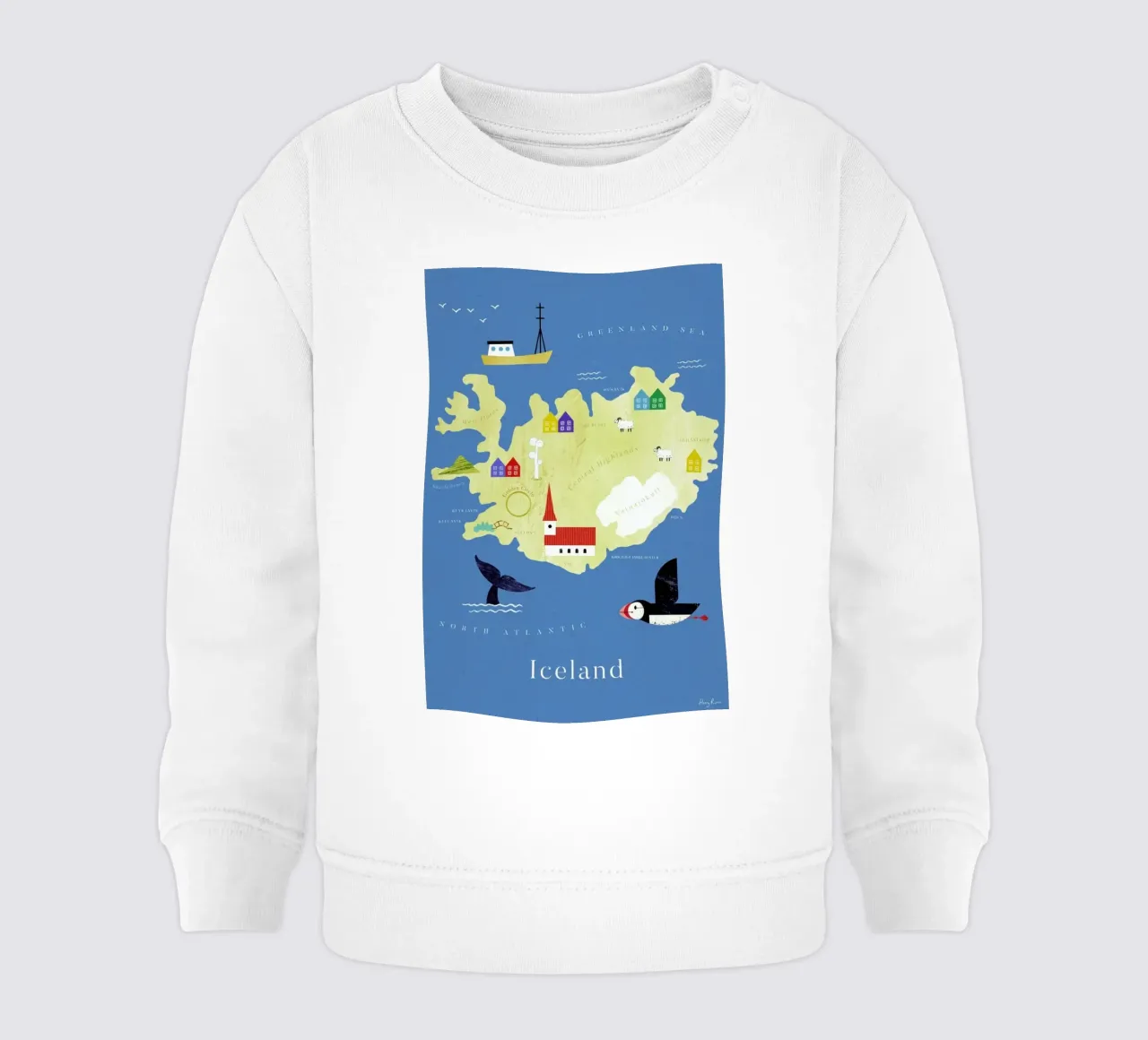 Map Of Iceland felpa neonato da Henry Rivers