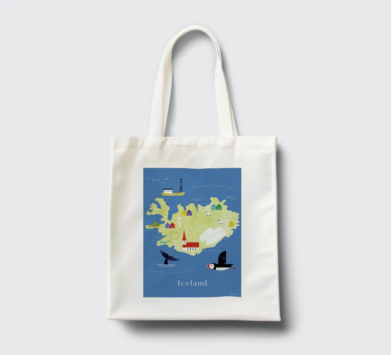 Map Of Iceland borsa in juta da Henry Rivers